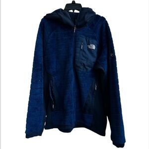The North Face Men Summit Series Blue Fuzzy Fleece Full Zip Jacket - Size XL